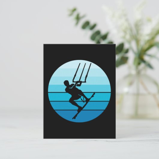 カイトサーフィンカイトサーフカイトボーディングウォータースポーツ ポストカード (スタンド正面)