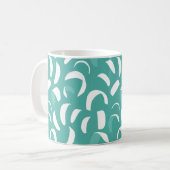 カイトサーフィンカイトボーディングブルーホワイトパターン コーヒーマグカップ (正面左)