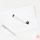 カイトサーフィンカウボーイ 楕円形シール (封筒)