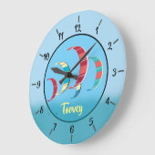 カイトサーフィン ラージ壁時計 (傾斜)