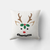 カイトトナカイ顔 |クリスパーソナライズされたマスデコール クッション (裏面)