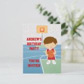 カイトバスケットボール子供の誕生日パーティの招待状 招待状 (スタンド正面)