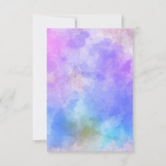 カイトパンダベアウォーターカラーベビーシャワー招待状 カード (裏面)