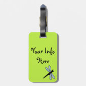カイトベクタートンボ（緑） ラゲッジタグ (裏面縦)
