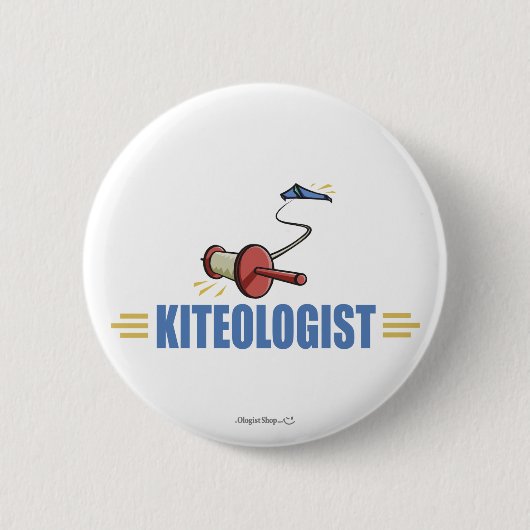 カイトユーモアのある飛んでいる 缶バッジ (正面)