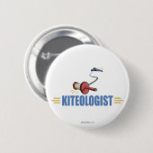 カイトユーモアのある飛んでいる 缶バッジ (正面&裏面)