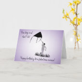 カイト付きヤングボーイ誕生日 カード (黄色い花)