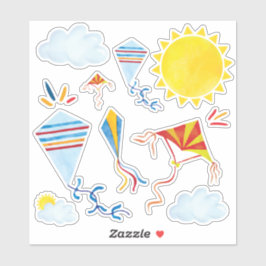 カイト水色シール シール