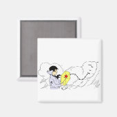 カイト飛んでいるヴィンテージアートマグネット マグネット (正面/裏面)