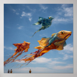 カイト鮮やかフェスティバルスカイ – 色の群れ ポスター