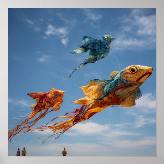 カイト鮮やかフェスティバルスカイ – 色の群れ ポスター (正面)