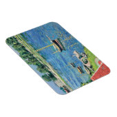 カイボット - アルジャントゥイユのセーヌ川、停泊中のボート マグネット (右側)