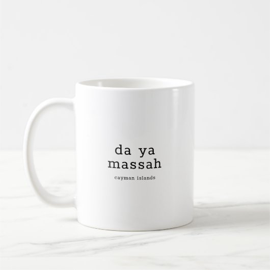 カイマユーモアのあるニア方言ダヤマスサ コーヒーマグカップ (左)