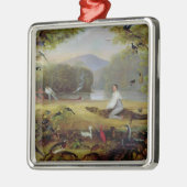 カイマン1825-26年を捕獲しているチャールズWaterton メタルオーナメント (左)