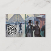 カイユボット - パリの街路、雨の日のQRコード 名刺 (正面)