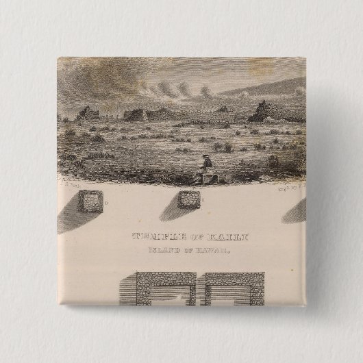 カイリ神殿ハワイ島 缶バッジ (正面)