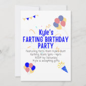 カイルのおならバースデーパーティー 招待状 (正面)