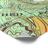 カイルアとカネオヘオアフのヴィンテージの地図 ポスター (角)