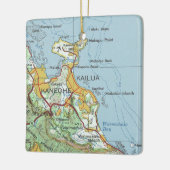 カイルアオアフヴィンテージの地図 セラミックオーナメント (左)