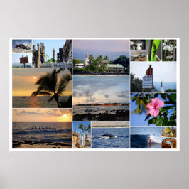 カイルアコナハワイコラージュ36 x 24ポスター ポスター