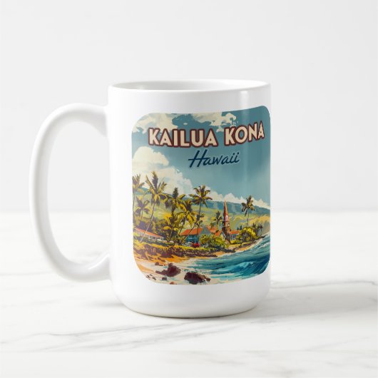 カイルアコナハワイビッグアイランドビーチヴィンテージ コーヒーマグカップ (左)
