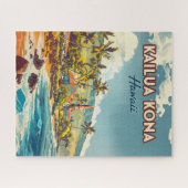 カイルアコナハワイビッグアイランドビーチヴィンテージ ジグソーパズル (横)