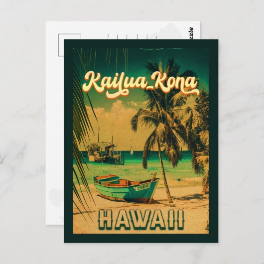 カイルアコナハワイビッグアイランドヴィンテージ60s ポストカード (正面/裏面)