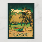 カイルアコナハワイビッグアイランドヴィンテージ60s ポストカード (正面)