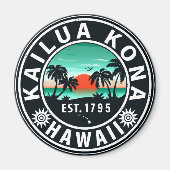 カイルアコナハワイレトロサンセット60sお土産 マグネット (正面)