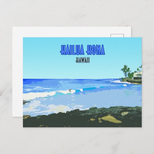 カイルアコナビッグアイランドハワイヴィンテージ ポストカード (正面/裏面)