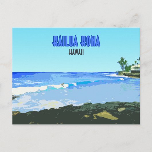 カイルアコナビッグアイランドハワイヴィンテージ ポストカード (正面)