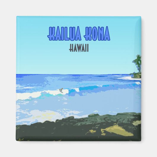 カイルアコナビッグアイランドハワイヴィンテージ マグネット (正面)