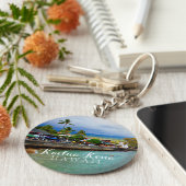 カイルアコナピアハワイ油絵を描デジタルアート キーホルダー (側面)