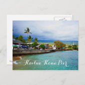 カイルアコナピアハワイ油絵を描デジタルアート ポストカード (正面/裏面)