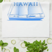 カイルアコナ沿岸セーリング航海のセーラー キッチンタオル (折り畳み)