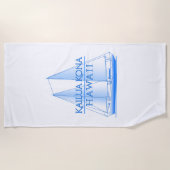 カイルアコナ沿岸セーリング航海のセーラー ビーチタオル (正面)