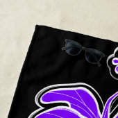 カイルアハイビスカスハワイアンがフローラをエンジニアリング – 紫 ビーチタオル (インサイチュ)