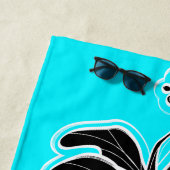 カイルアハイビスカスハワイアンがフローラをエンジニアリング – Turq ビーチタオル (インサイチュ)