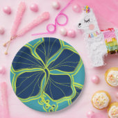 カイルアハイビスカスハワイアンが技術フローラ ペーパープレート (パーティー)