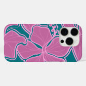 カイルアハイビスカスハワイアンオーバーサイズフローラティール(緑がかった色) Case-Mate iPhoneケース (裏面 (横))