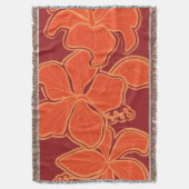 カイルアハイビスカスハワイアンフローラブランケット スローブランケット (正面縦)