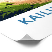 カイルアビーチハワイトラベルプリント ポスター (角)