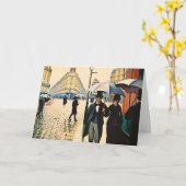 カイルボッテ – 雨の日のパリ カード (黄色い花)