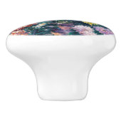 カイレボッテ – 白と黄色の菊 セラミックノブ (側面)