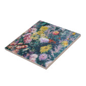 カイレボッテ – 白と黄色の菊 タイル (側面)