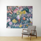 カイレボッテ – 白と黄色の菊 タペストリー (インサイチュ(横))