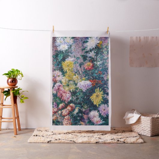 カイレボッテ – 白と黄色の菊 ファブリック (インサイチュ)