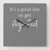 カイロおもしろいプラクター調整するのはいい日だ スクエア壁時計 (正面)