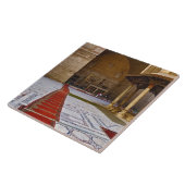 カイロのイスラム教のモスクに通じる祈りの言葉のラグ、 タイル (側面)