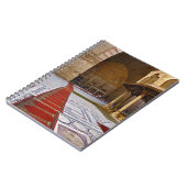 カイロのイスラム教のモスクに通じる祈りの言葉のラグ、 ノートブック (左側)